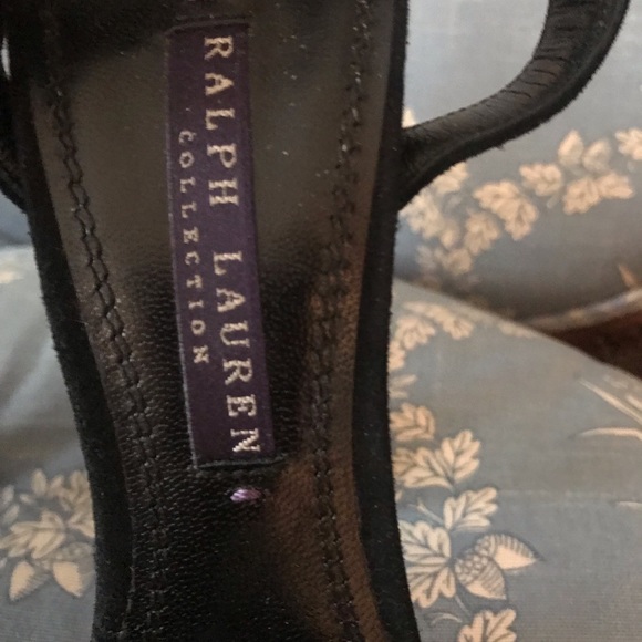 MINT! Ralph Lauren Purple Label Kabria Black Suede Heel - Picture 12 of 14